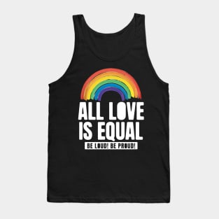 All Love Is Equal LGBTQ PRIDE MONTH | Retro Watercolor Rainbow Tank Top
